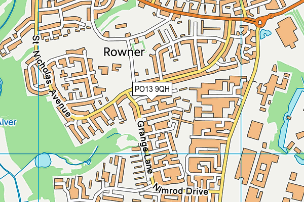 PO13 9QH map - OS VectorMap District (Ordnance Survey)