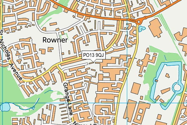 PO13 9QJ map - OS VectorMap District (Ordnance Survey)