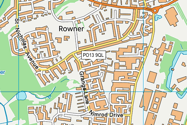 PO13 9QL map - OS VectorMap District (Ordnance Survey)