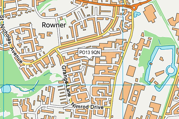 PO13 9QN map - OS VectorMap District (Ordnance Survey)