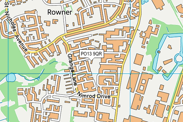 PO13 9QR map - OS VectorMap District (Ordnance Survey)