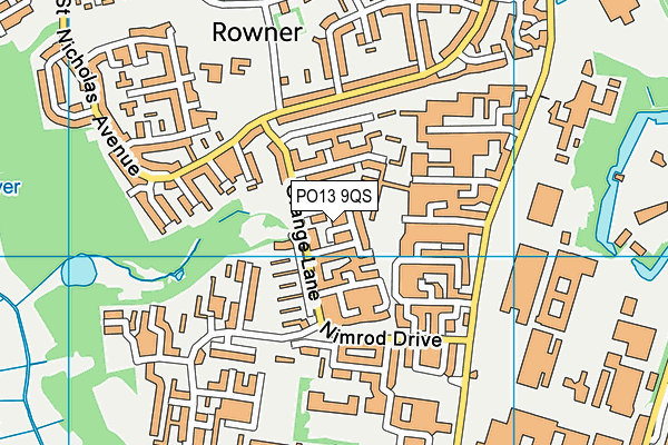 PO13 9QS map - OS VectorMap District (Ordnance Survey)