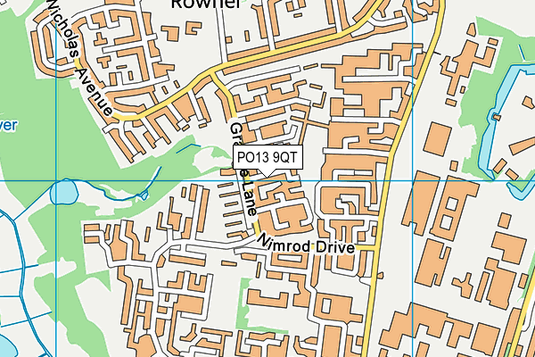 PO13 9QT map - OS VectorMap District (Ordnance Survey)