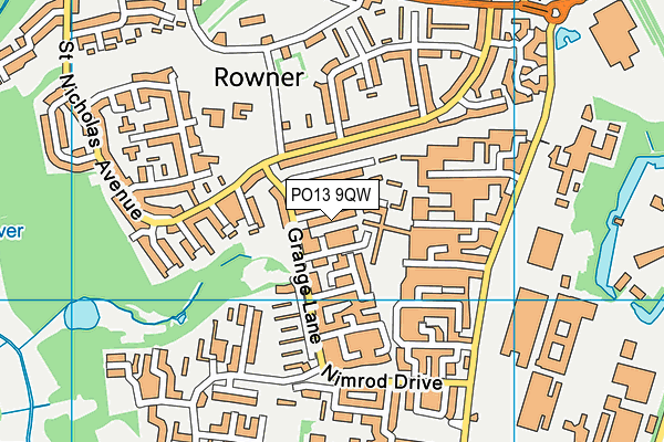 PO13 9QW map - OS VectorMap District (Ordnance Survey)