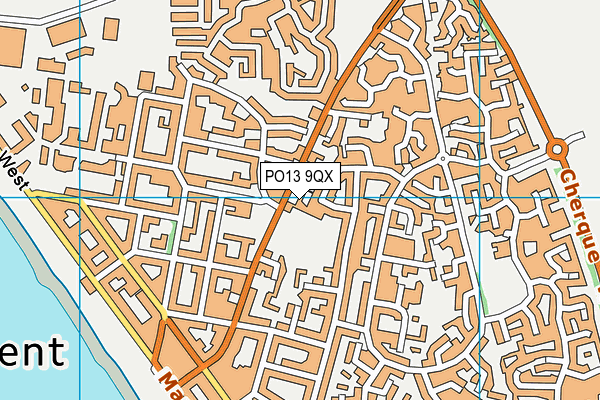 PO13 9QX map - OS VectorMap District (Ordnance Survey)