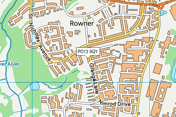 PO13 9QY map - OS VectorMap District (Ordnance Survey)