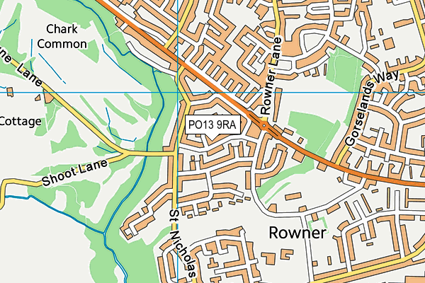 PO13 9RA map - OS VectorMap District (Ordnance Survey)