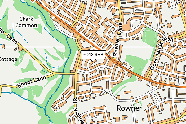 PO13 9RB map - OS VectorMap District (Ordnance Survey)