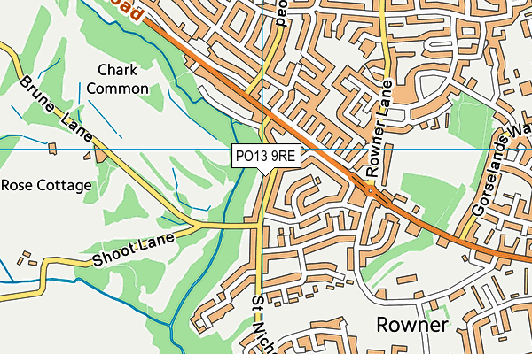 PO13 9RE map - OS VectorMap District (Ordnance Survey)