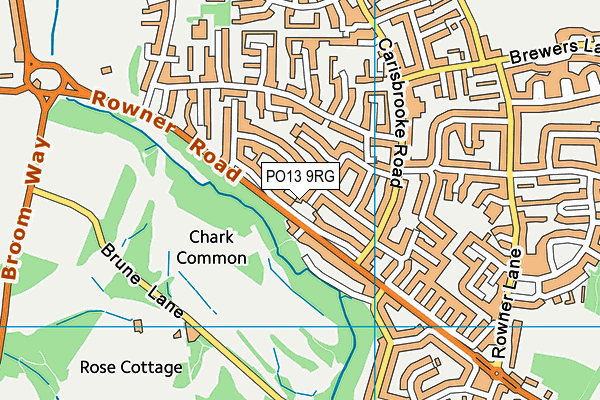 PO13 9RG map - OS VectorMap District (Ordnance Survey)
