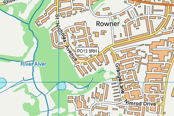 PO13 9RH map - OS VectorMap District (Ordnance Survey)