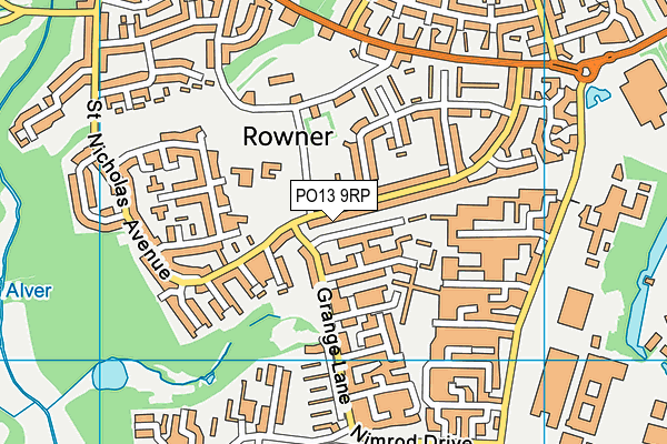 PO13 9RP map - OS VectorMap District (Ordnance Survey)