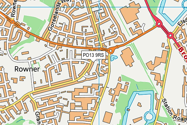 PO13 9RS map - OS VectorMap District (Ordnance Survey)