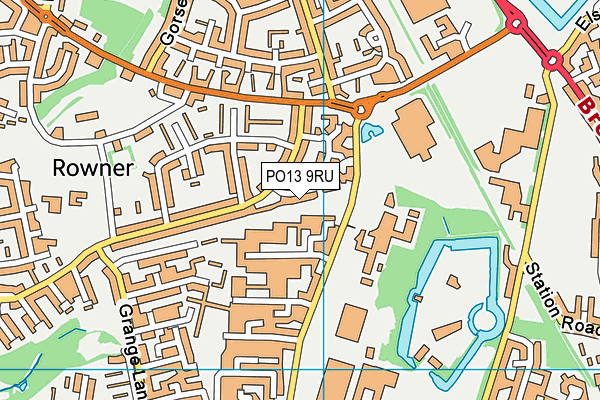 PO13 9RU map - OS VectorMap District (Ordnance Survey)