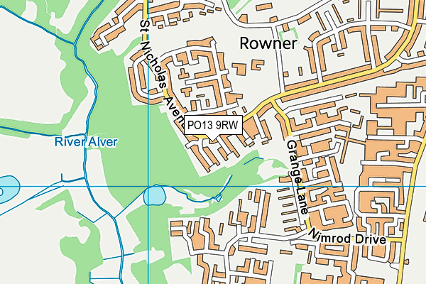 PO13 9RW map - OS VectorMap District (Ordnance Survey)