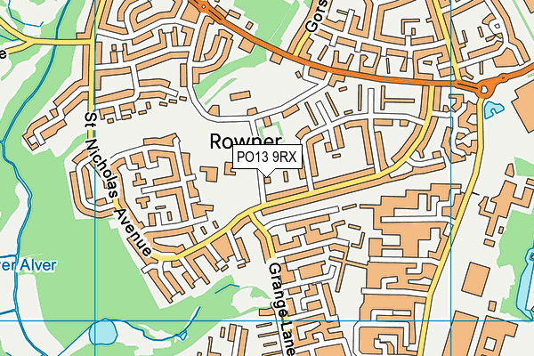 PO13 9RX map - OS VectorMap District (Ordnance Survey)
