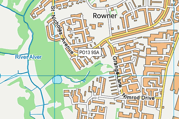 PO13 9SA map - OS VectorMap District (Ordnance Survey)