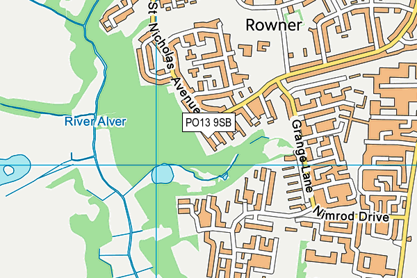 PO13 9SB map - OS VectorMap District (Ordnance Survey)