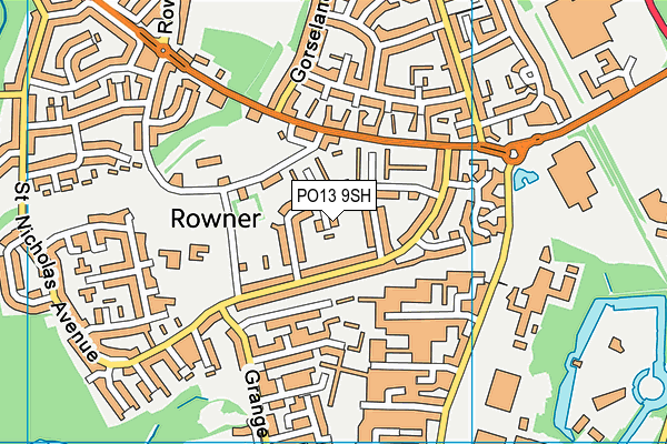 PO13 9SH map - OS VectorMap District (Ordnance Survey)