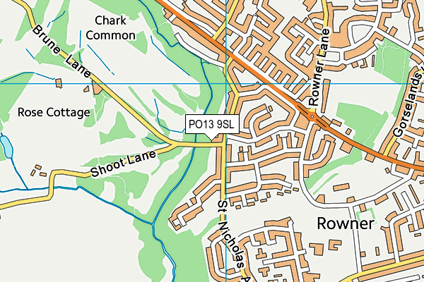 PO13 9SL map - OS VectorMap District (Ordnance Survey)