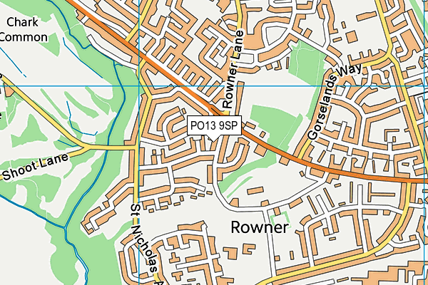 PO13 9SP map - OS VectorMap District (Ordnance Survey)