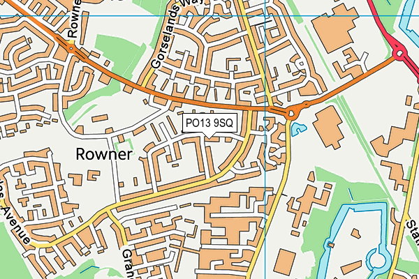 PO13 9SQ map - OS VectorMap District (Ordnance Survey)