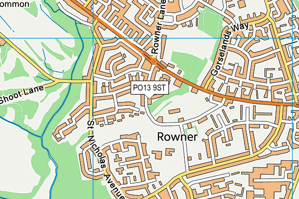 PO13 9ST map - OS VectorMap District (Ordnance Survey)