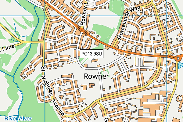 PO13 9SU map - OS VectorMap District (Ordnance Survey)