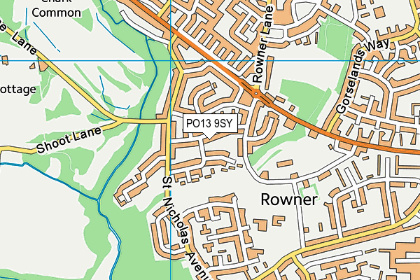 PO13 9SY map - OS VectorMap District (Ordnance Survey)