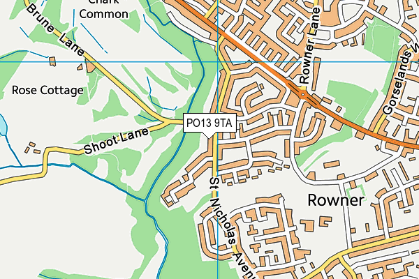 PO13 9TA map - OS VectorMap District (Ordnance Survey)