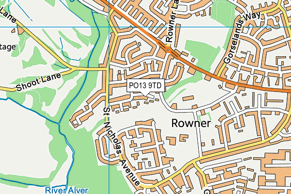 PO13 9TD map - OS VectorMap District (Ordnance Survey)