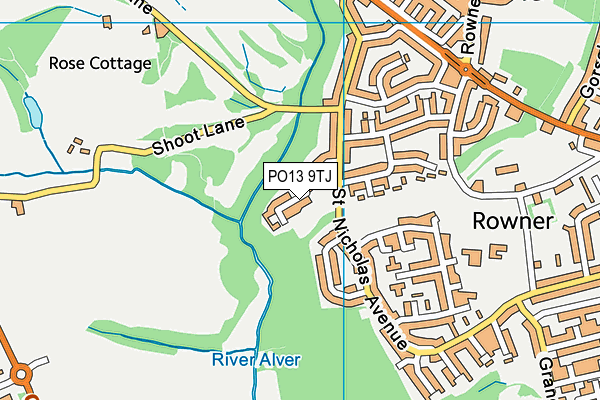 PO13 9TJ map - OS VectorMap District (Ordnance Survey)