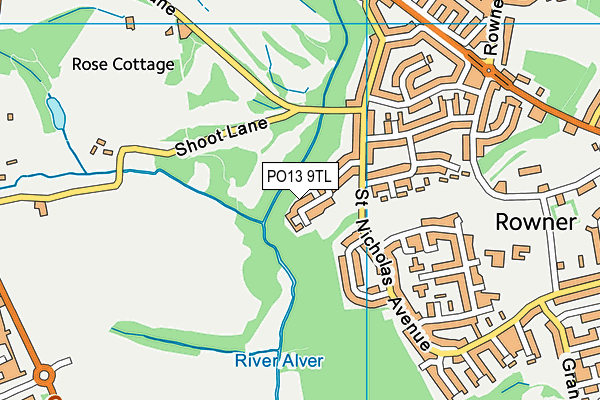PO13 9TL map - OS VectorMap District (Ordnance Survey)
