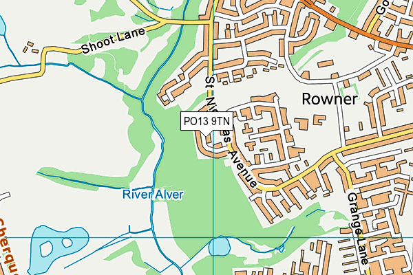 PO13 9TN map - OS VectorMap District (Ordnance Survey)