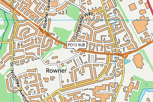 Rowner Cricket Club map (PO13 9UB) - OS VectorMap District (Ordnance Survey)