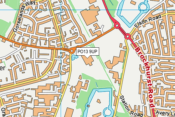 PO13 9UP map - OS VectorMap District (Ordnance Survey)