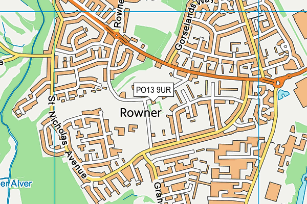 PO13 9UR map - OS VectorMap District (Ordnance Survey)