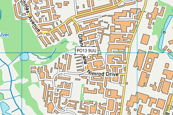 PO13 9UU map - OS VectorMap District (Ordnance Survey)