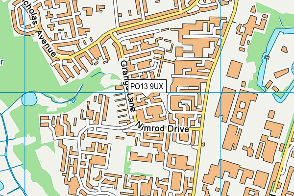 PO13 9UX map - OS VectorMap District (Ordnance Survey)
