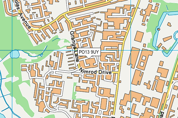 PO13 9UY map - OS VectorMap District (Ordnance Survey)