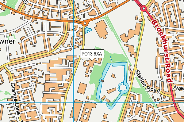PO13 9XA map - OS VectorMap District (Ordnance Survey)