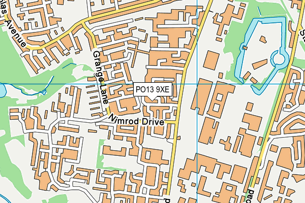 PO13 9XE map - OS VectorMap District (Ordnance Survey)