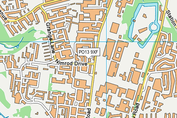 PO13 9XF map - OS VectorMap District (Ordnance Survey)