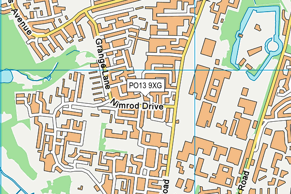 PO13 9XG map - OS VectorMap District (Ordnance Survey)