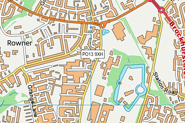 PO13 9XH map - OS VectorMap District (Ordnance Survey)
