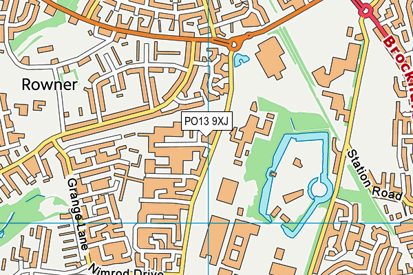 PO13 9XJ map - OS VectorMap District (Ordnance Survey)