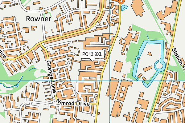 PO13 9XL map - OS VectorMap District (Ordnance Survey)