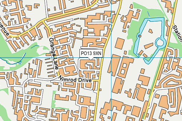 PO13 9XN map - OS VectorMap District (Ordnance Survey)