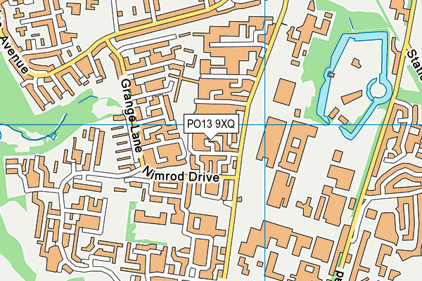 PO13 9XQ map - OS VectorMap District (Ordnance Survey)