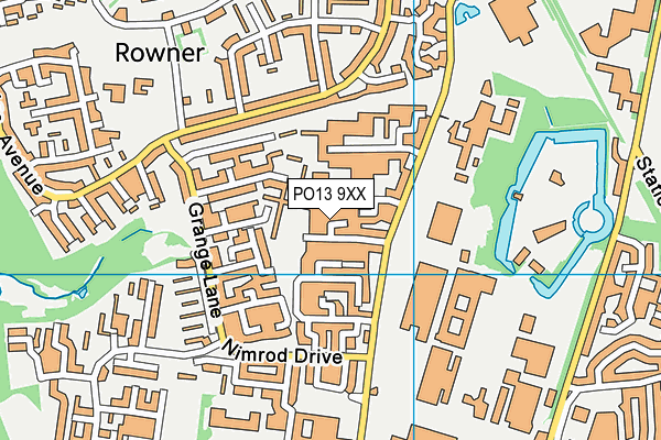 PO13 9XX map - OS VectorMap District (Ordnance Survey)